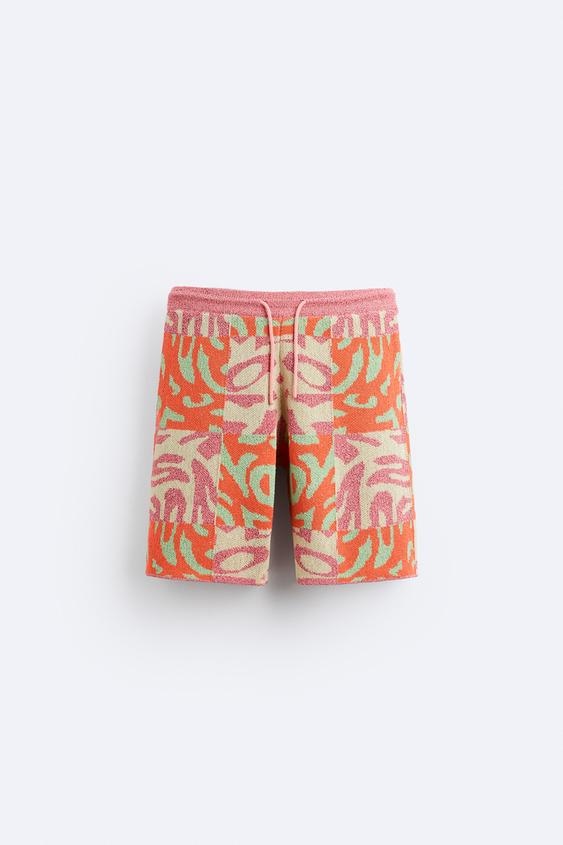 BERMUDA DE TRICÔ COM PATCHWORK JACQUARD- ZARA