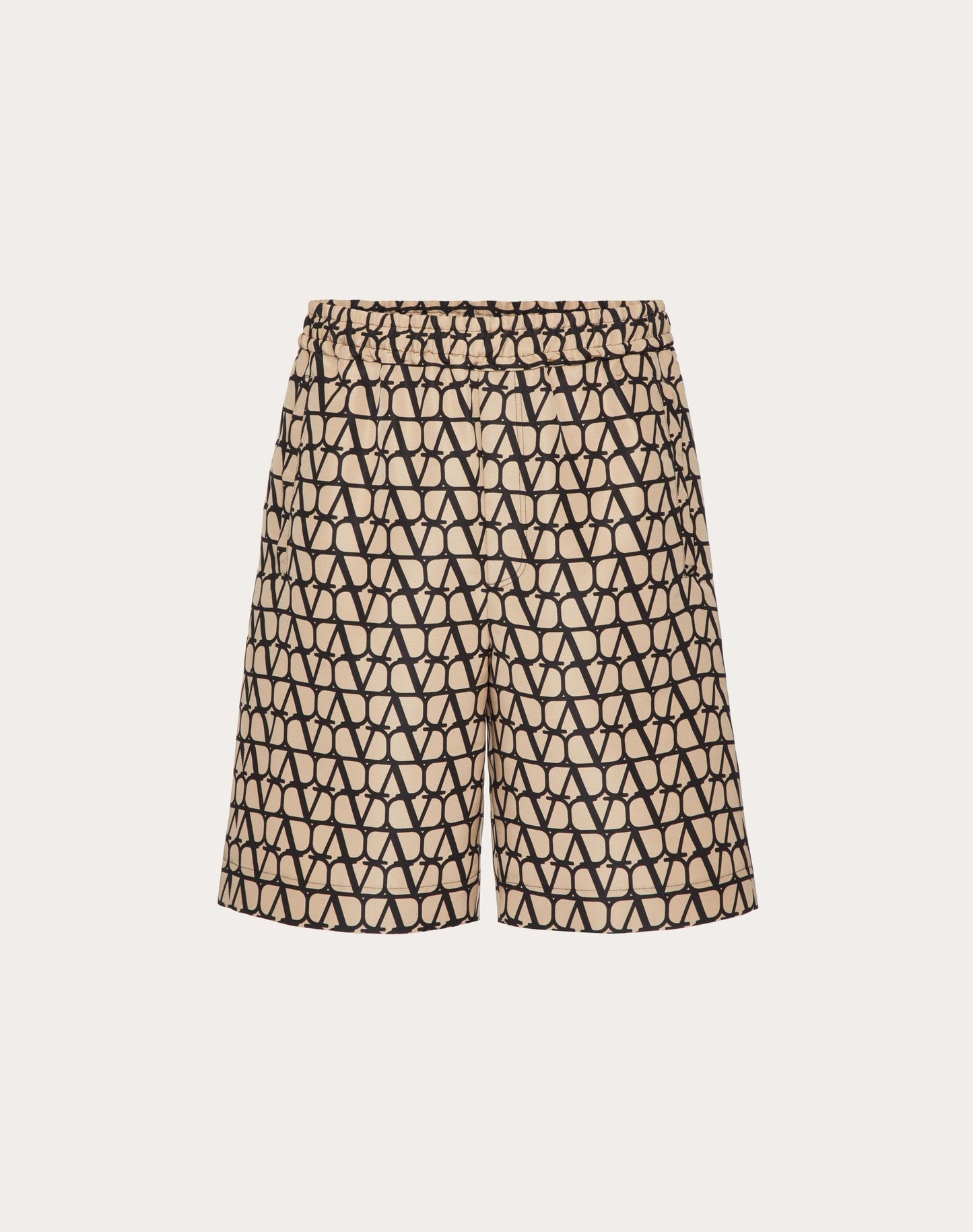 ALL-OVER TOILE ICONOGRAPHE PRINT SILK FAILLE BERMUDA SHORTS- VALENTINO