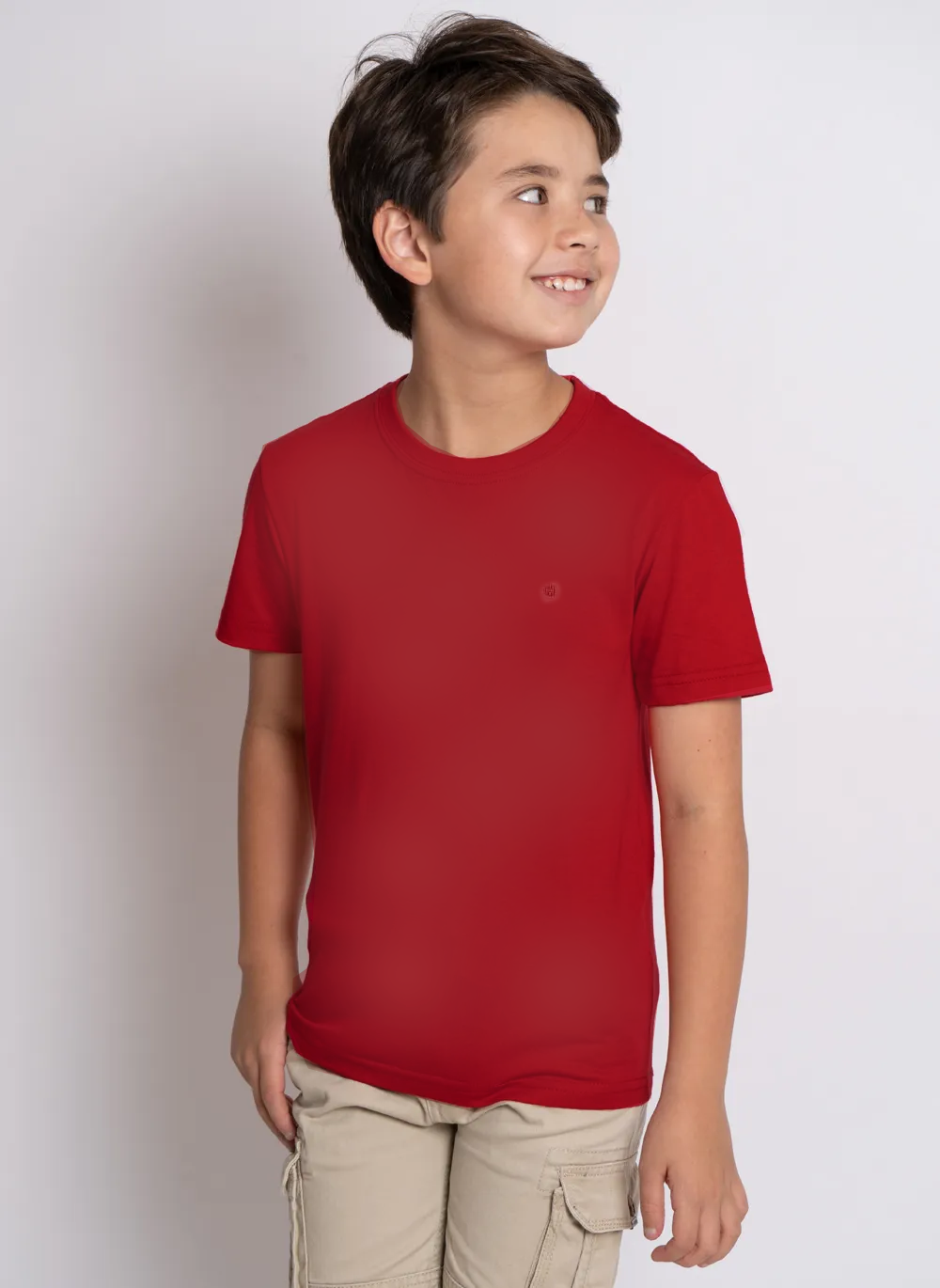 Camiseta Manga Curta Malha Básica Classic Fit - Vermelho