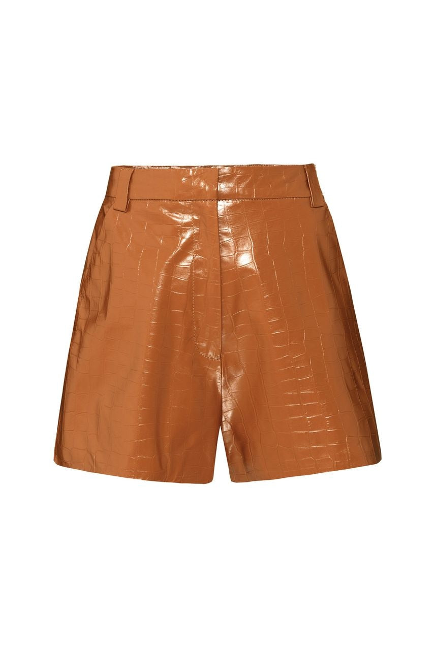 Shorts Couro Nana - Marrom