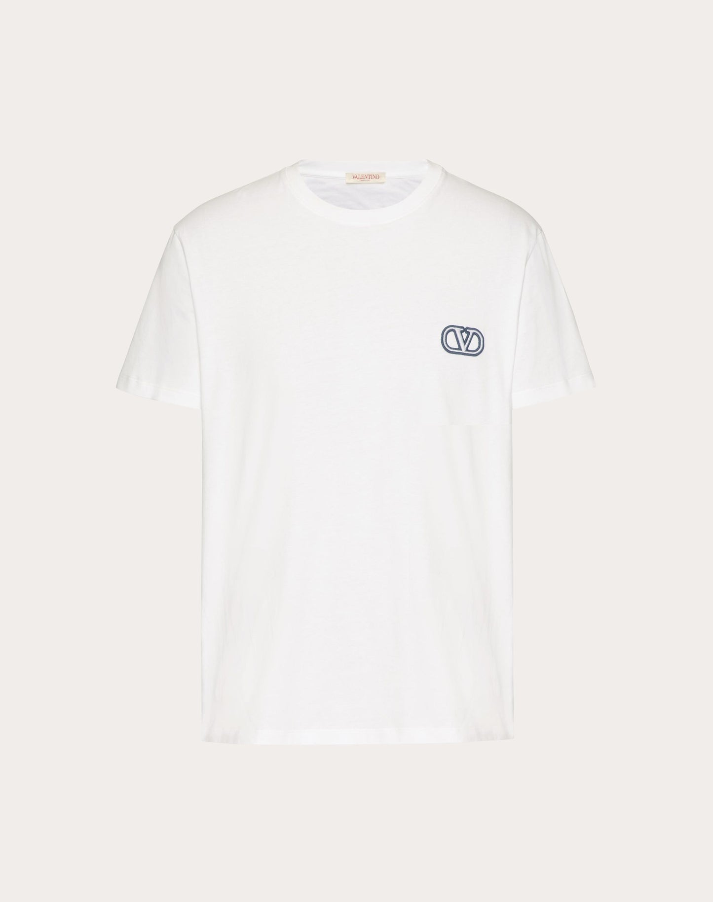 COTTON T-SHIRT WITH VLOGO SIGNATURE PATCH- VALENTINO