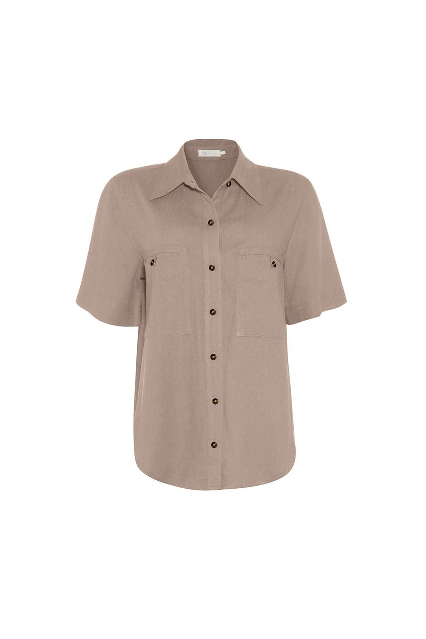 Camisa Flora - Bege Dune