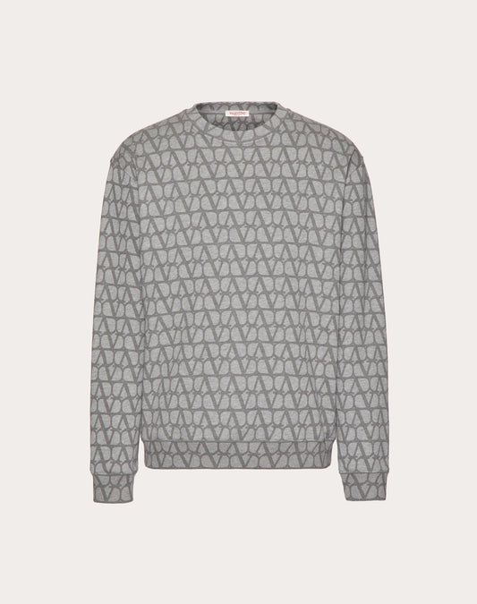 COTTON CREWNECK SWEATSHIRT WITH TOILE ICONOGRAPHE PRINT- VALENTINO